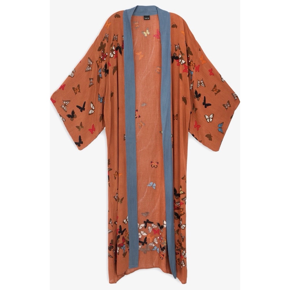 Free People Butterfly Kisses Duster Kimono Jacket  Resort Vacation Boho One Size